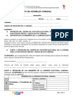 ACTA DE ASAMBLEA COMUNAL PARA LA ELECCION DE LOS JUECES Y JUEZAS DE PAZ COMUNAL