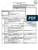 Education International School Weekly Plan: Science: Test