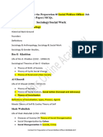 Table of Content For the Preparation Of Social Welfare Officer Job through PPSC