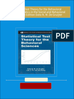 Statistical Test Theory for the Behavioral Sciences Statistics in the Social and Behavioral Sciences 1st Edition Dato N. M. De Gruijter All Chapters Instant Download