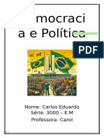 Trabalho Sobre Política e Democracia de Sociologia