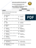 TEACHING SOCIAL STUDIES ELEMENTARY FINAL EXAM