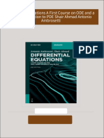 Download Differential Equations A First Course on ODE and a Brief Introduction to PDE Shair Ahmad Antonio Ambrosetti ebook All Chapters PDF