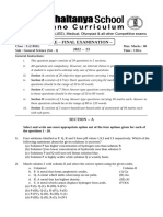 CBSE - X Class General Science Prefinal - 3 QP (Set - 1) MOCK TEST-1