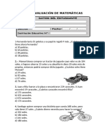 EVALUACIÓN DE MATEMÁTICAS N° 2