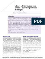 Paediatric Asthma All That Wheezes is Not Necessarily Asthma Current