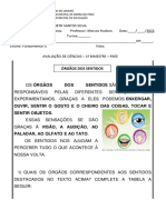 AV ADAP BP - 1º BIM - ÓRGÃOS DOS SENTIDOS - 2023