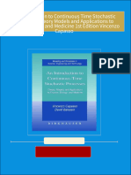 An Introduction to Continuous Time Stochastic Processes Theory Models and Applications to Finance Biology and Medicine 1st Edition Vincenzo Capasso 2024 Scribd Download