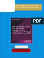 Where can buy Ethnomethodology Conversation Analysis and Constructive Analysis 1st Edition Graham Button ebook with cheap price