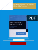 [Ebooks PDF] download Institutional Interaction Studies of Talk at Work 1st Edition Ilkka Arminen full chapters