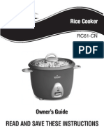 Rice Cooker: Read and Save These Instructions