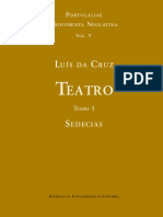 CRUZ, Luis da (S. J.), Teatro. Tomo I. Sedecias (ed.  Manuel José de Sousa Barbosa