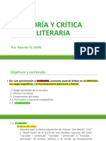 TEORIA Y CRITICA LITERARIA