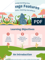 Analysing Language Features in Literature English Presentation in Soft Pastel Whimsical Style