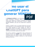 Como Usar ChatGPT Para Generar VENTAS