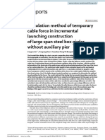 Calculation method of temporary cable force in incremental launching construction of large span steel box girder without auxiliary pier