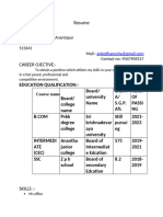 Dhanush Resume