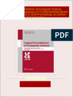 Get Logical Foundations of Computer Science International Symposium LFCS 2018 Deerfield Beach FL USA January 8 11 2018 Proceedings 1st Edition Sergei Artemov free all chapters