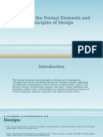 Review of the Formal Elements and Principles of Design.