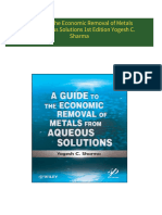 Instant download A Guide to the Economic Removal of Metals from Aqueous Solutions 1st Edition Yogesh C. Sharma pdf all chapter