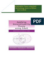 Get Applying Generalizability Theory using EduG Quantitative Methodology Series 1st Edition Jean Cardinet free all chapters