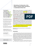 shortening of etching time of the dentin in primary teeth