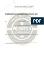 PRIMETON BUSINESS PLAN, INVESTORS CONSIDERATION