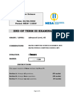 Computer Science S5 Marking Scheme