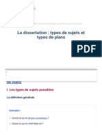 La dissertation _ types de sujets et types de plans