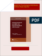 Full Download Measurement Models for Psychological Attributes 1st Edition Klaas Sijtsma PDF DOCX