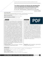 ATUAÇÃO ESTRATÉGICA DA ÁREA DE GESTÃO DE PESSOAS EM ORGANIZAÇÕES DE SAUDE