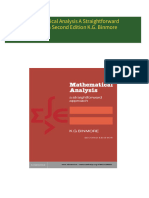 Instant Access to Mathematical Analysis A Straightforward Approach Second Edition K.G. Binmore ebook Full Chapters