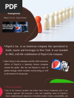 Pepsi Co Inc. Case Study 01