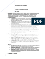 Chapter 6 -  Informed Consent - Summary of Informed Consent - Ethics in Counseling and Psychotherapy by Elizabeth R