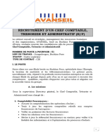 Recrutement - Chef Comptable Tresorier Et Administratif