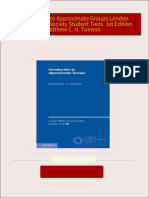 Instant Access to Introduction to Approximate Groups London Mathematical Society Student Texts  1st Edition Matthew C. H. Tointon ebook Full Chapters