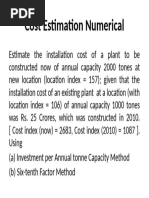 22. Cost Estimation Numerical