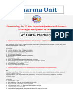 Pharmacology Top 25 Most Imp Question & Answer