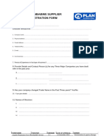 Plan Zimbabwe Supplier Registration Form