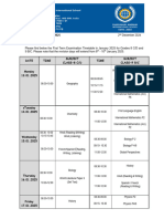 Class 8 CD and 9 BC First Term Examination Time-Table for January 2025