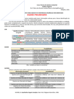 PARAMETROS IMPORTANTES PARA ANALISES - EXAMES PRELIMINARES