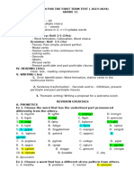 Revision for the Final Test - Grade 11