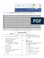 Answer Key - Major Test 7 - 28th April