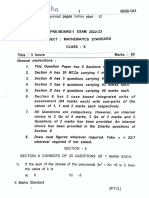 Pre-Board Maths (Standard) Class X KV Andrews Ganj