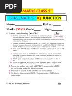 Srds Maths Class 5th Operations Test