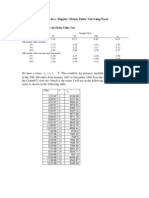 How To Do A Dickey Fuller Test Using Excel