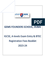 GFS IGCSE AS A Level  BTEC Fee Booklet for 202324 Academic Year