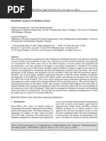 Reliability Analysis for Refinery Plants