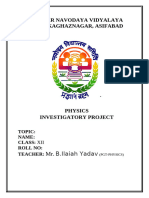 VISHESH PHYSICS INVESTIGATORY PROJECT