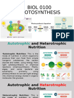 BIOL 0100 Topic 7 - Photosynthesis